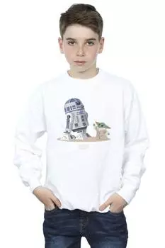 Толстовка Mandalorian R2D2 и Грогу Star Wars, белый