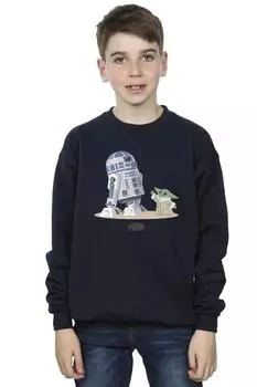 Толстовка Mandalorian R2D2 и Грогу Star Wars, темно-синий