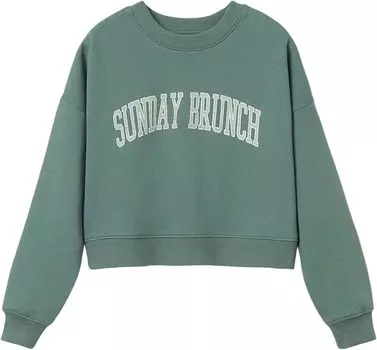 Толстовка Mango Brunch Sweatshirt, зеленый