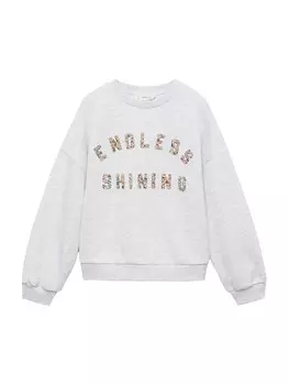 Толстовка MANGO KIDS ENDLESS, светло-серый