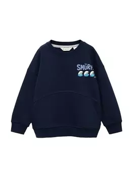 Толстовка MANGO KIDS SMURFS, темно-синий/светло-синий