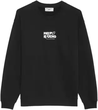 Толстовка Marc O'Polo DENIM с прорезиненным логотипом посередине груди и большим размером сзади, черный