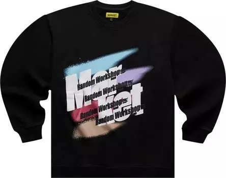 Толстовка Market Random Workshop Splatter Crewneck Sweatshirt 'Charcoal', черный