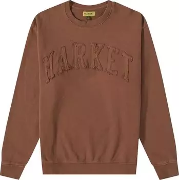 Толстовка Market Vintage Wash Crewneck 'Bark', коричневый