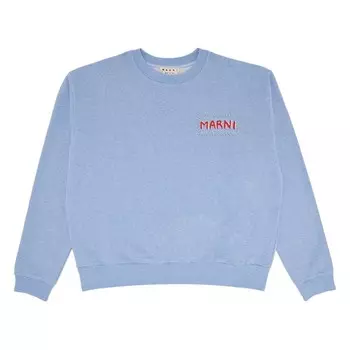 Толстовка Marni Dripping Flower Loopback Jersey Sweatshirt, светло-синий