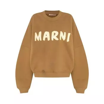 Толстовка Marni Logo Sweatshirt, оливковый