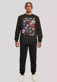 Толстовка MARVEL THOR UND CAPTAIN AMERICA CHRISTMAS F4NT4STIC, черный