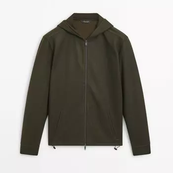 Толстовка Massimo Dutti Zip-up, хаки