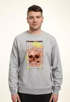 Толстовка MATT KEELING SOUTH CALI BONES Henry Tiger, цвет Heather Grey