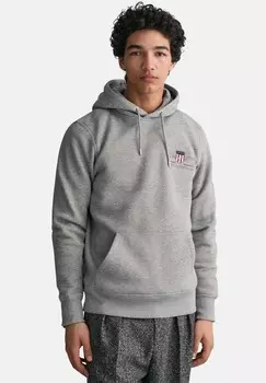 Толстовка MEDIUM ARCHIVE SHIELD HOODIE GANT, серый
