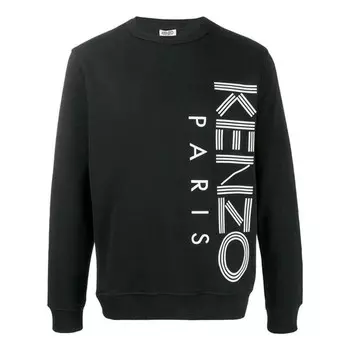 Толстовка men's alphabet logo printing round neck long sleeves pullover black Kenzo, черный