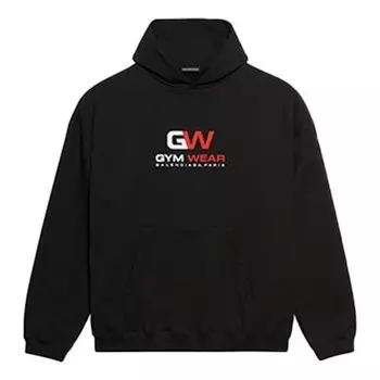 Толстовка men's alphabet printing loose classic black Balenciaga, черный