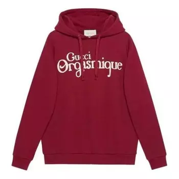 Толстовка men's alphabet printing wine red Gucci, красный