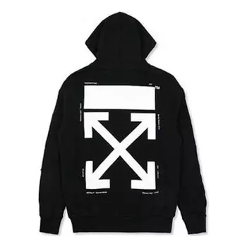 Толстовка men's back arrow zipper black Off-White, черный
