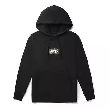 Толстовка men's back printing pullover hooded fleece lined black Vans, черный