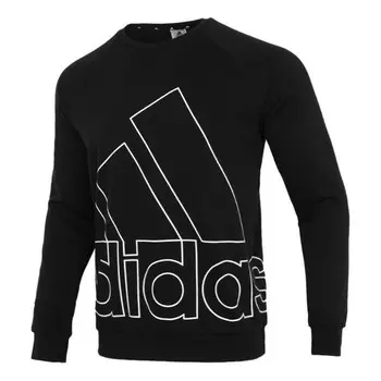 Толстовка men's big lo swt ft logo printing casual sports round neck black Adidas, черный