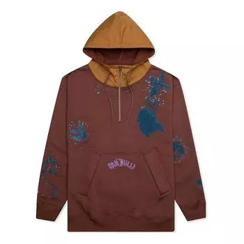 Толстовка Men's Converse x Bandulu Crossover Splash Ink Embroidered Contrasting Colors Brown, коричневый