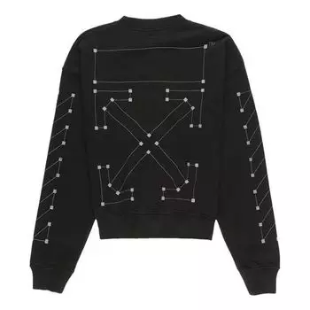 Толстовка men's cotton round neck pullover black Off-White, черный