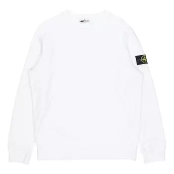 Толстовка men's cotton round neck white Stone Island, белый