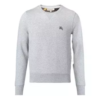 Толстовка men's embroidered horse riding round neck pullover gray Burberry, серый