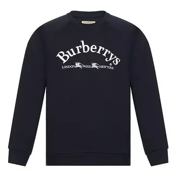 Толстовка men's embroidered logo casual navy blue Burberry, синий