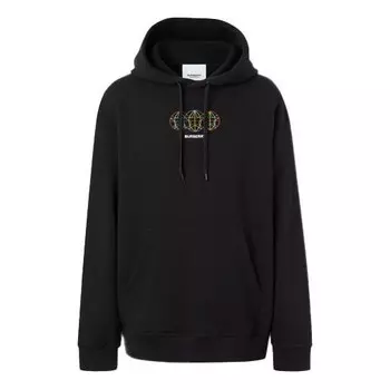 Толстовка men's embroidered pattern cotton black Burberry, черный