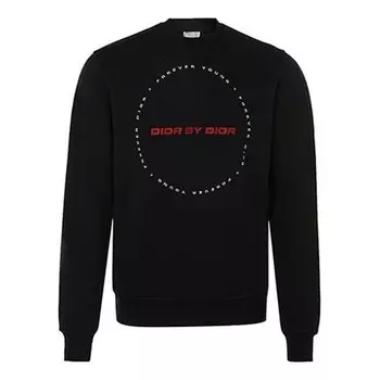 Толстовка men's fw21 alphabet embroidered long sleeves pullover black Dior, черный