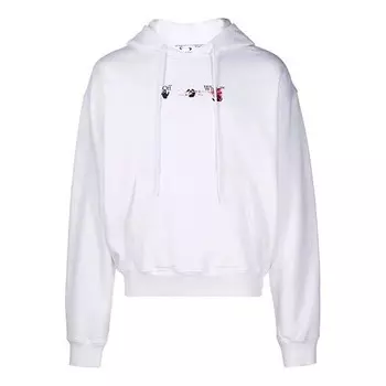 Толстовка men's fw21 arrow pattern alphabet printing solid color loose fit white Off-White, белый