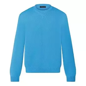 Толстовка men's fw21 logo embossing round neck blue Louis Vuitton, синий
