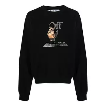 Толстовка men's fw21 logo printing round neck long sleeves loose fit black Off-White, мультиколор