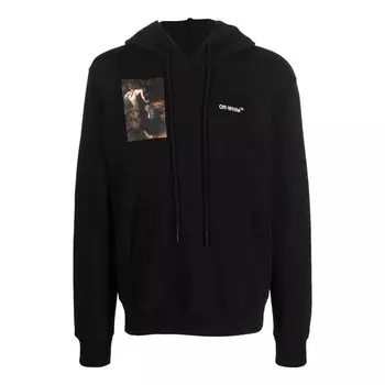 Толстовка men's fw22 character printing hooded long sleeves loose fit black Off-White, черный