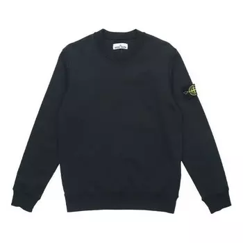 Толстовка men's garment dyed crew sweat casual navy blue Stone Island, синий