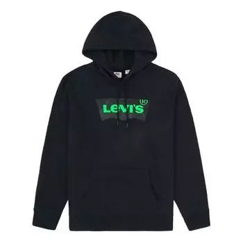 Толстовка men's hooded alphabet printing black Levis, черный
