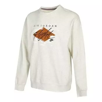 Толстовка men's logo alphabet embroidered sports round neck pullover white Air Jordan, белый
