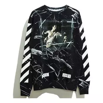Толстовка men's marble pullover black Off-White, черный