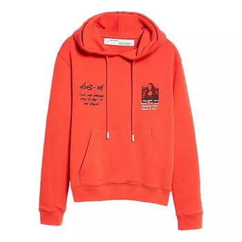 Толстовка men's mona lisa printing loose fit red Off-White, красный
