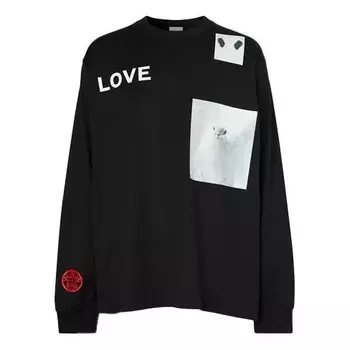 Толстовка men's montage long sleeves printing cotton black Burberry, черный