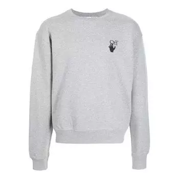 Толстовка Men's OFF-WHITE FW21 Chest Logo Printing Back Arrow Pattern Long Sleeves Loose Fit Gray, мультиколор