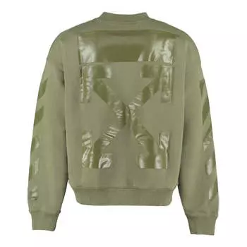 Толстовка Men's OFF-WHITE FW21 Iconic Arrow Pattern Drawstring Loose Fit Green, зеленый