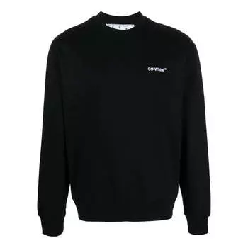 Толстовка Men's OFF-WHITE FW22 Solid Color Logo Printing Round Neck Long Sleeves Version Black, черный