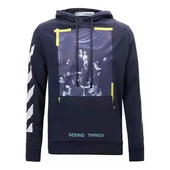 Толстовка men's painting navy blue Off-White, синий
