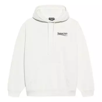 Толстовка men's political campaign alphabet pattern embroidered white Balenciaga, белый