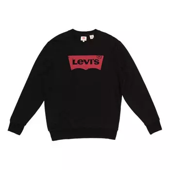 Толстовка men's round neck printing black Levis, черный