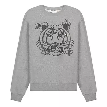 Толстовка men's ss21 alphabet pattern round neck long sleeves gray Kenzo, серый