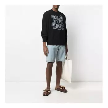 Толстовка men's ss21 alphabet pattern round neck long sleeves classic black Kenzo, черный