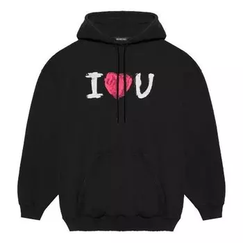 Толстовка men's ss21 alphabet printing long sleeves black Balenciaga, черный