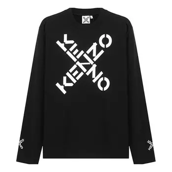 Толстовка men's ss21 big x pattern round neck long sleeves black Kenzo, черный