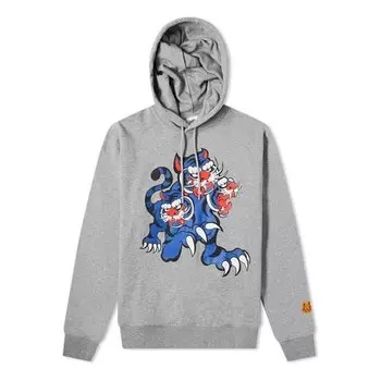Толстовка men's ss21 tiger cartoon printing gray Kenzo, серый