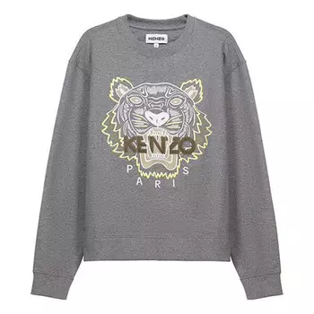 Толстовка men's ss21 tiger crew neck grey Kenzo, серый