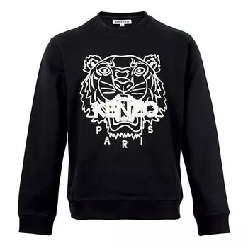 Толстовка men's ss21 tiger pattern round neck pullover black Kenzo, черный
